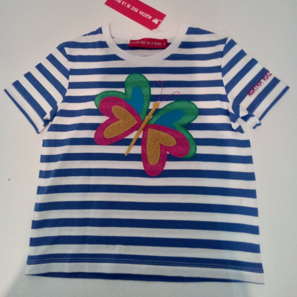 Agatha Ruiz De la prada summer lines t shirt NWT